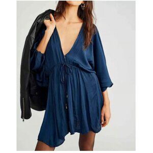 Free People Arzel Mini Dress Size: Small Color: Sparkling Indigo